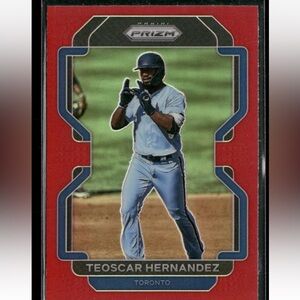 Teoscar Hernandez 2022 Panini Prizm Red Toronto Blue Jays Baseball Card